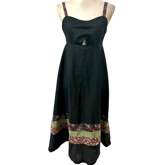 Young Edwardian by Arpeja bohemian💥1970s VTG midi black Dress size Small - Picture 1 of 8